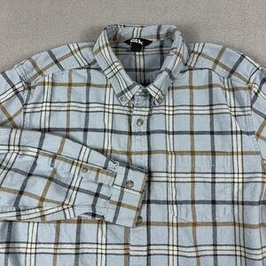 Eddie Bauer Shirt Mens XL Blue Plaid Flannel Button Down Long Sleeve Casual